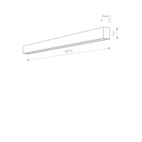 LED Wandlampe Graphit Stahl 22 W L:122 cm lang Modern