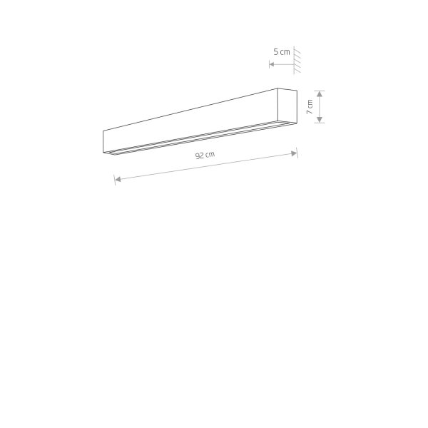 LED Wandleuchte Schwarz 16 W L:92 cm lang Modern