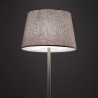 Stehlampe Stahl Seidengrau E27 H:163 cm Modern Stoff