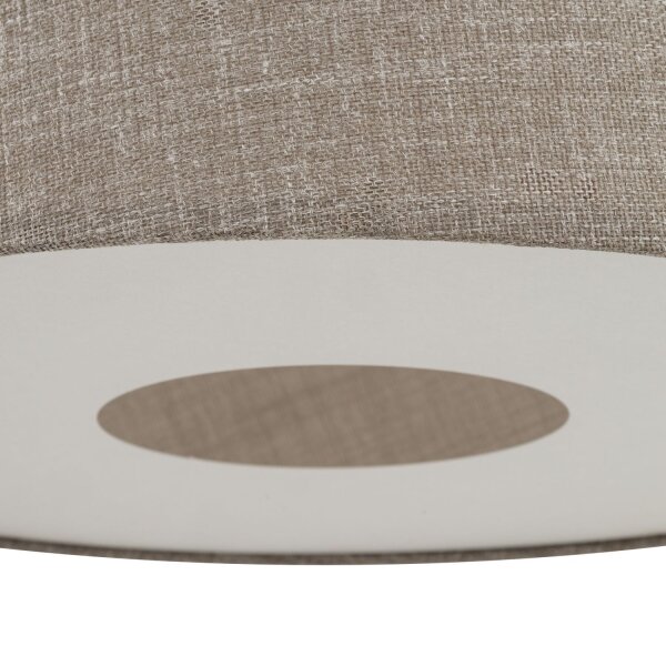 Hängelampe Seidengrau E27 L:46 cm Modern Stoffschirm