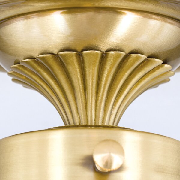 Deckenleuchte Glas Messing E27 rund D: 15 cm in Bronze