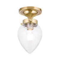 Deckenleuchte Glas Messing E27 rund D: 15 cm in Bronze