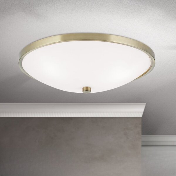 Deckenlampe Metall Glas E27 Ø 39,5 cm 3-flammig rund