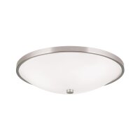 Deckenlampe Metall Glas D: 39,5 cm Nickel matt Weiß...