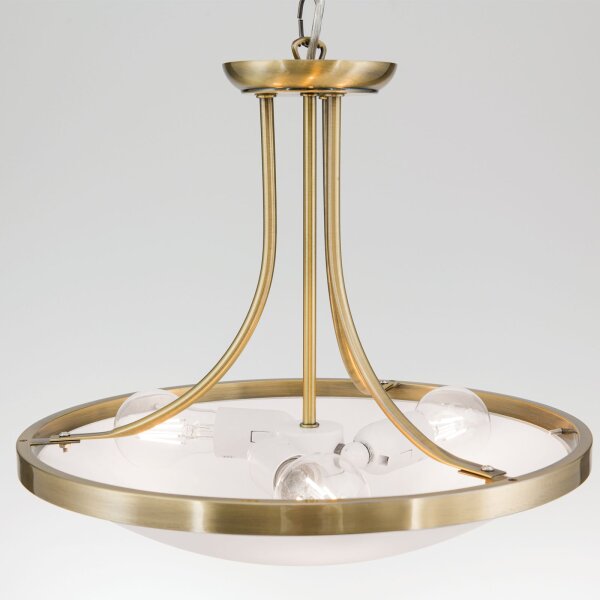 Hängeleuchte Glas Metall E27 rund Ø 39,5 cm 3-flammig