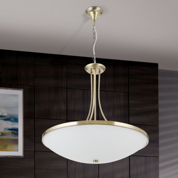 Hängeleuchte Metall Glas Ø 56,5 cm H: 105 cm E27