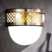 Wandleuchte Glas Metall E27 B: 26 cm Jugendstil