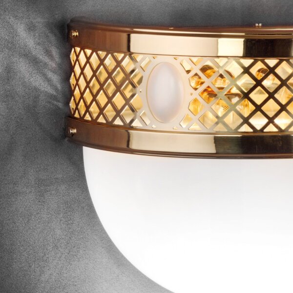 Wandlampe Glas Metall E27 B: 33 cm 2-flammig Jugendstil