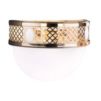 Wandlampe Glas Metall E27 B: 40 cm 3-flammig Jugendstil