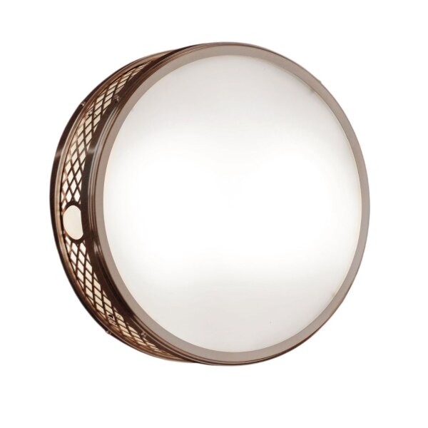 Deckenleuchte Metall Glas rund D: 33 cm E14 2-flammig