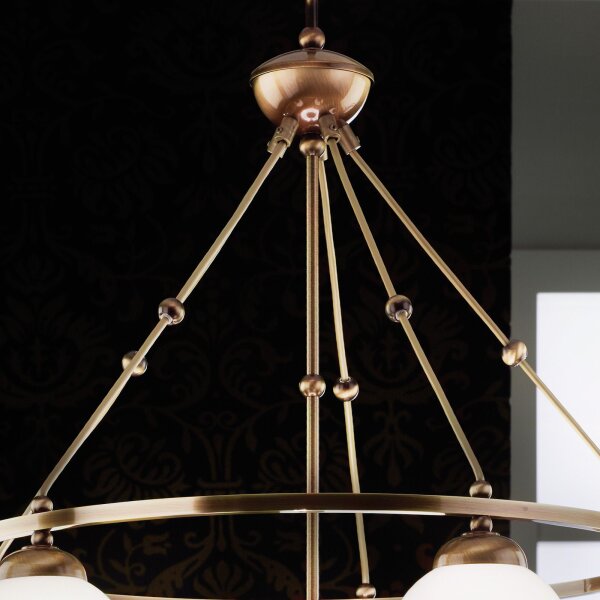 Pendelleuchte Messing massiv Glas 70 cm breit E14 ALWIN