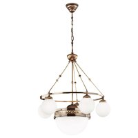 Pendelleuchte Messing massiv Glas 70 cm breit E14 ALWIN