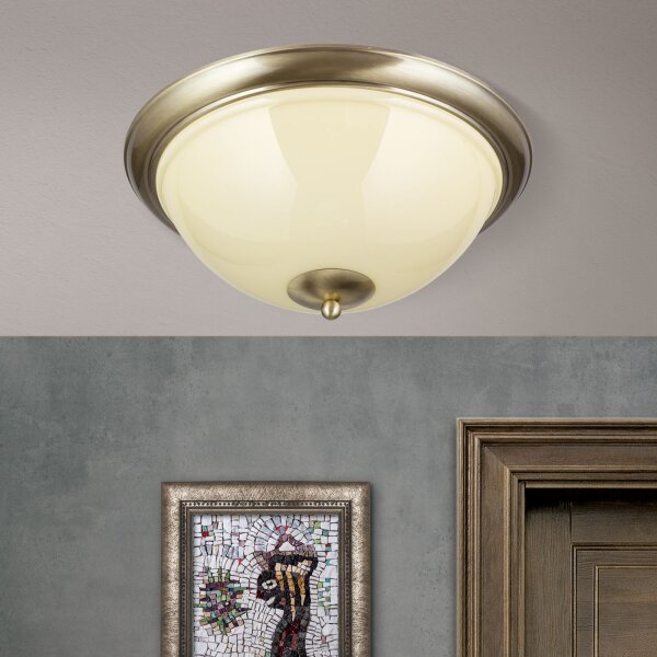 Deckenleuchte Messing Glas E27 rund D: 50,8 cm AMALIA