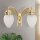 Wandlampe Glas Messing massiv E27 B: 40 cm mit Schalter