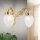 Wandlampe Glas Messing massiv E27 B: 40 cm mit Schalter