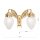 Wandlampe Glas Messing massiv E27 B: 40 cm mit Schalter
