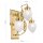 Wandleuchte Glas Echt-Messing E27 H: 56 cm 3-flammig