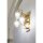 Wandleuchte Glas Echt-Messing E27 H: 56 cm 3-flammig