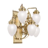 Wandleuchte Echt-Messing Glas E27 61 cm breit ELISE