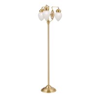 Stehlampe Messing massiv Glas 160 cm in Bronze Weiß...