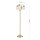 Stehlampe Messing massiv Glas 160 cm in Bronze Weiß E27
