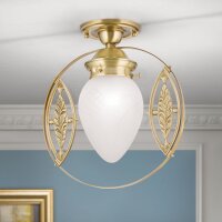Deckenleuchte Messing massiv Glas D: 25 cm E27 rund