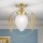 Deckenleuchte Messing massiv Glas D: 25 cm E27 rund