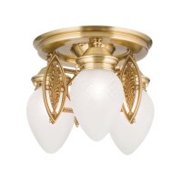 Deckenlampe Messing massiv Glas E27 rund Ø 35 cm...