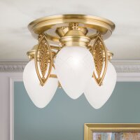 Deckenlampe Messing massiv Glas E27 rund Ø 35 cm...