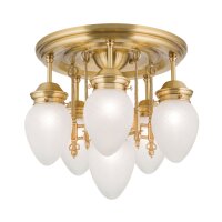 Deckenlampe Glas Echt-Messing E27 D: 50 cm rund