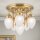 Deckenlampe Glas Echt-Messing E27 D: 50 cm rund
