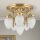 Deckenlampe Glas Echt-Messing E27 D: 50 cm rund