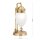 Tischlampe Glas Messing E27 35 cm hoch in Bronze Weiß