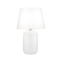 Nachttischlampe Keramik Stoff 51 cm Weiß Creme E27