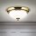 Deckenlampe Metall Glas D: 26,5 cm in Gold Weiß E14