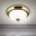 Deckenlampe Metall Glas D: 26,5 cm in Gold Weiß E14