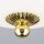 Deckenlampe Metall Glas D: 26,5 cm in Gold Weiß E14