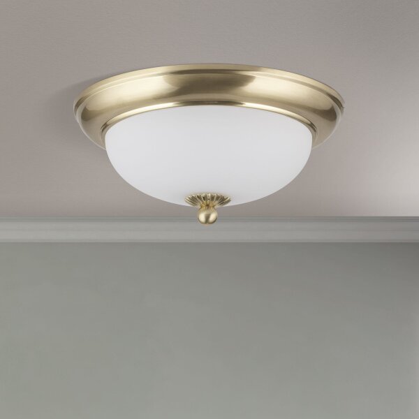 Deckenleuchte Metall Glas D: 26,5 cm rund E14 2-flammig
