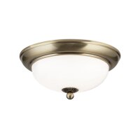 Deckenlampe Metall Glas E14 D: 26,5 cm 2-flammig rund