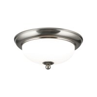 Deckenleuchte Metall Glas D: 26,5 cm Nickel matt Weiß
