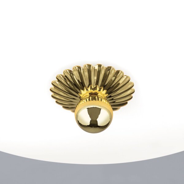 Deckenlampe Metall Glas E27 D: 35,5 cm in Gold Weiß