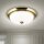 Deckenlampe Metall Glas E27 D: 35,5 cm in Gold Weiß