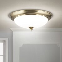 Deckenlampe Metall Glas rund Ø 35,5 cm E27 2-flammig