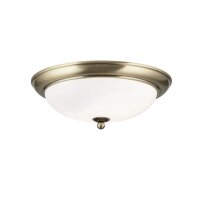 Deckenlampe Metall Glas E27 rund D: 35,5 cm 2-flammig