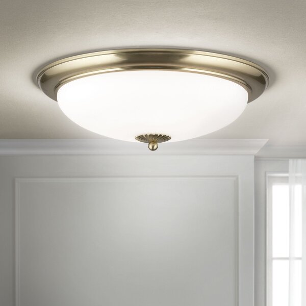 Deckenleuchte Metall Glas Ø 48 cm rund E27 3-flammig