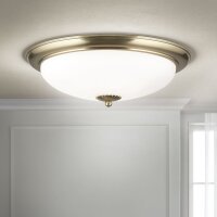 Deckenleuchte Metall Glas Ø 48 cm rund E27 3-flammig