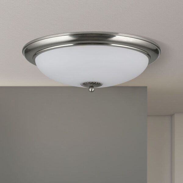 Deckenlampe Metall Glas E27 Ø 48 cm rund 3-flammig
