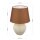 Nachttischleuchte Keramik Stoff E27 46,5 cm Creme Braun