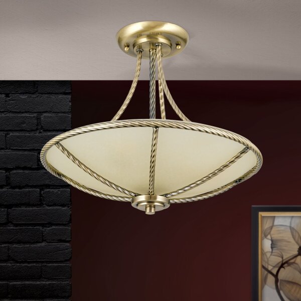 Deckenleuchte Metall Glas E27 Ø 42 cm 3-flammig rund
