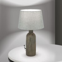 Nachttischlampe Keramik Stoff E27 56 cm Braun Grau